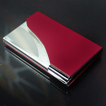 個性化名片盒(薄)-MP-007深紅色